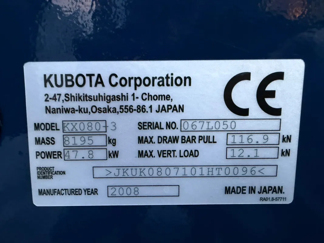 Kubota KX080-3 - Imazhi 24